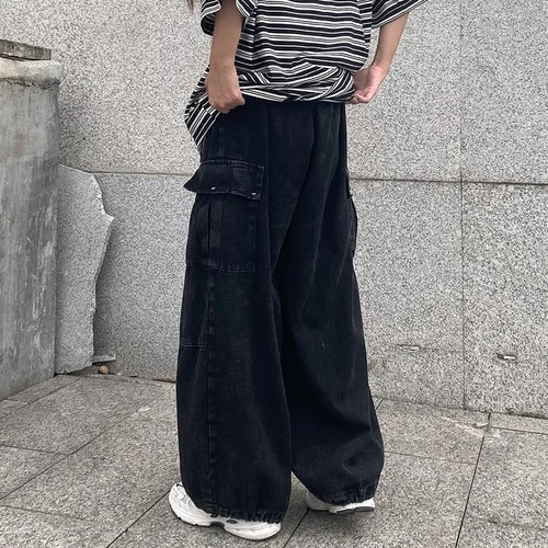 Brownm Japanese Wide Leg Pants Women High Waist Vintage Cargo Pants 2022 New Bottoms Korean Fashion Streetwear Casual Trousers