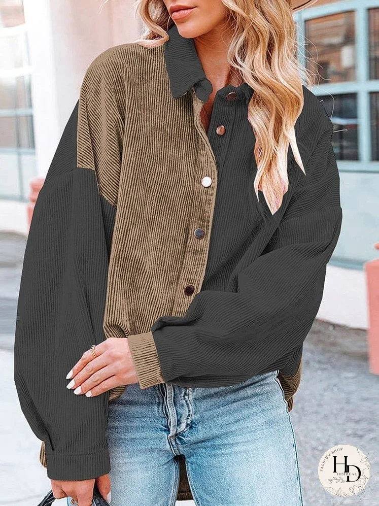 Statement Corduroy Colorblock Jacket