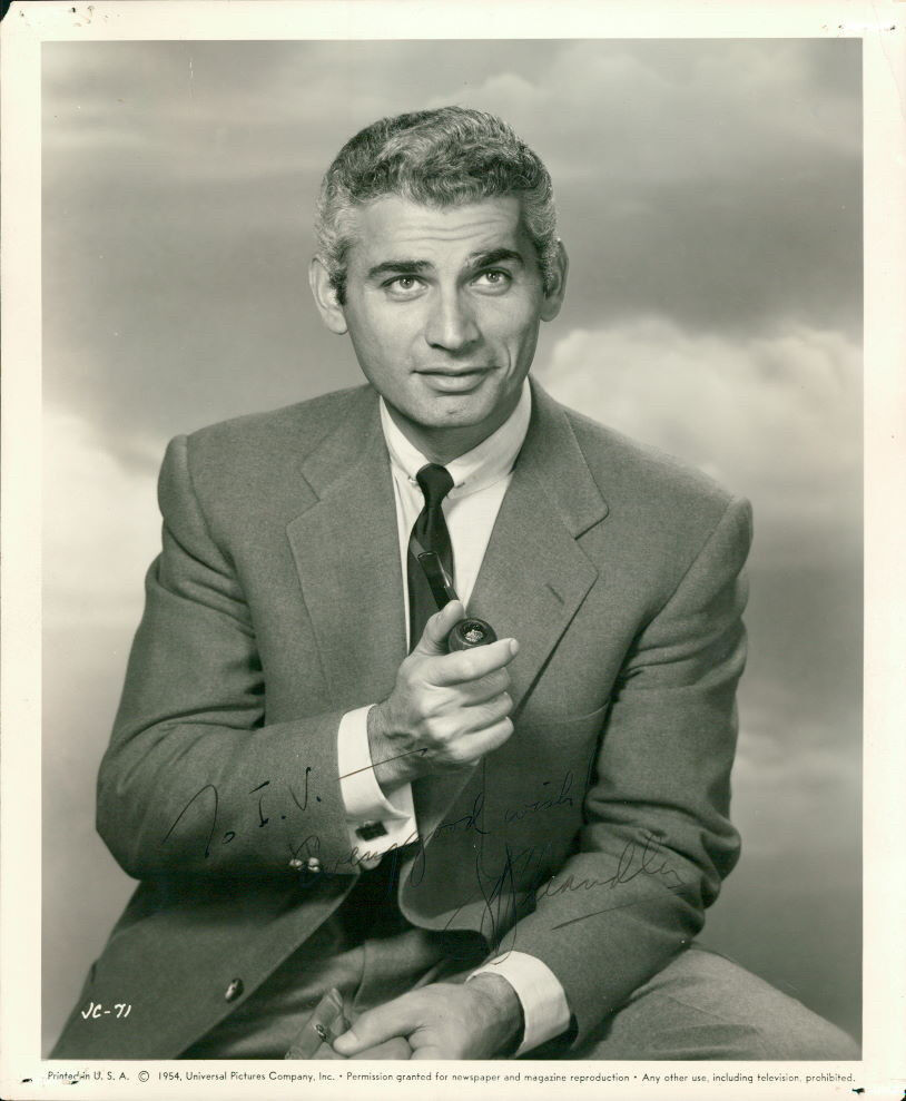 Jeff Chandler (Vintage, Inscribed) signed Photo Poster painting COA