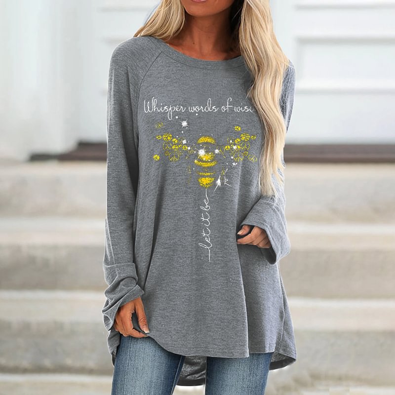 Whisper Words Of Wisdom Printed Bee Women's T-shirt