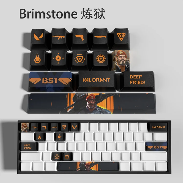 Brimstone New design Valorant keycaps  OEM Profile 14keys MINI SET PBT dye sub keycaps