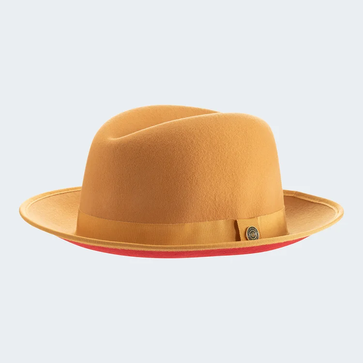 Classic Center-creased Fedora-King (Canary Yellow)