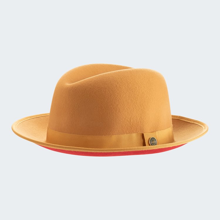 Classic Center-creased Fedora-King (Canary Yellow)