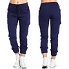 Ladies Workwear Casual Elastic Waist Lace Up Pants