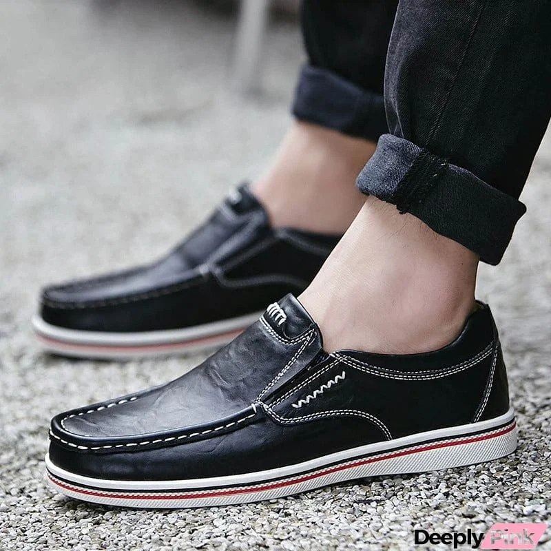 Men's Genuine Leather Casual Flat Driving Loafers