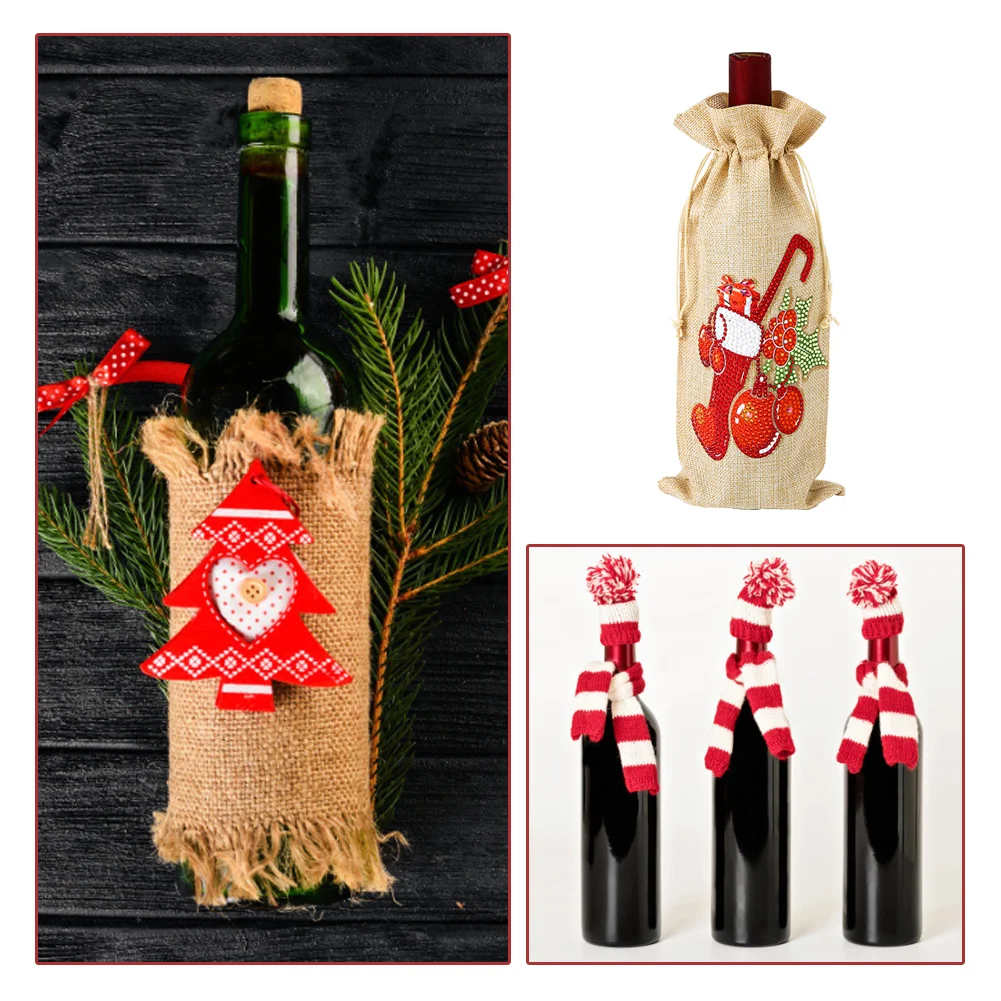 DIY Diamond Painting Xmas Wine Bottle Bag - Sock
