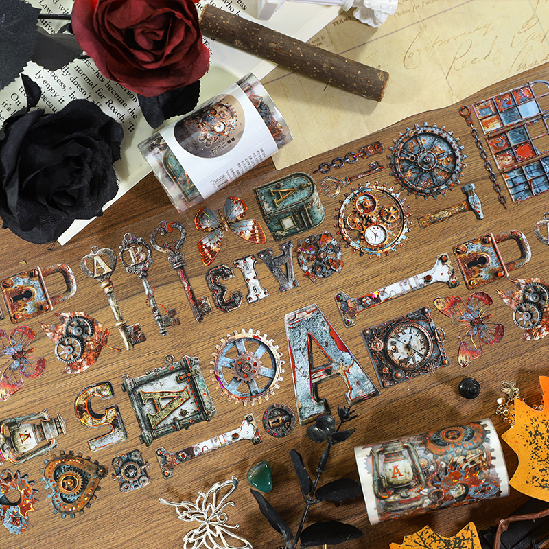 PET 테이프 - 50mm*200cm 빈티지 키 기어