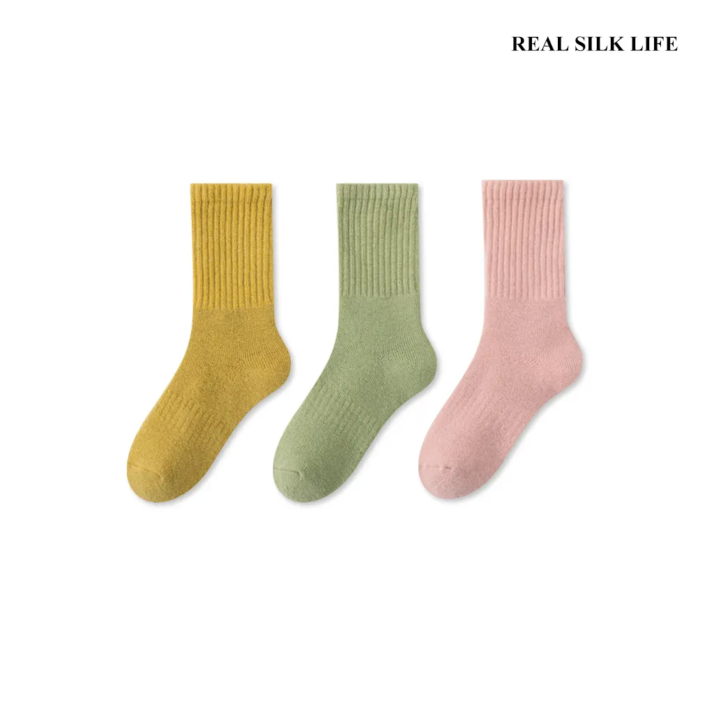 Toddler ＆ Kids Thermal Wool Crew Socks ﻿3-Pack REAL SILK LIFE