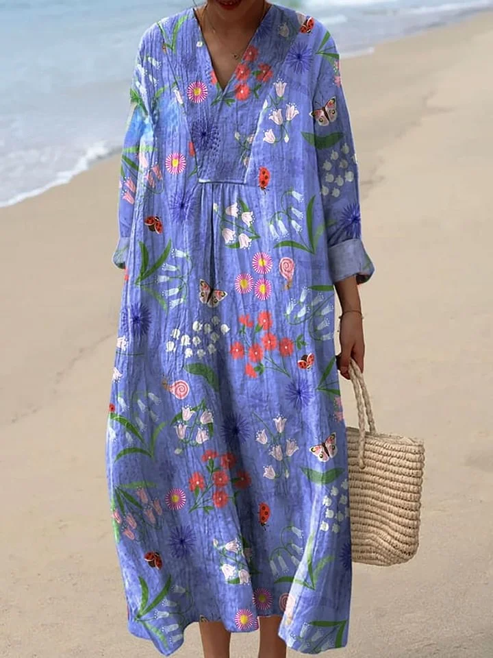 Women's Colorful Flower Art Print Dress