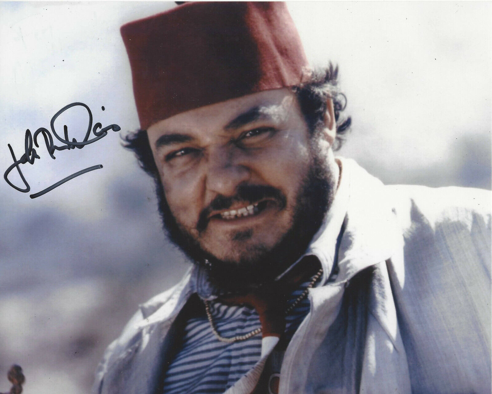 JOHN RHYS-DAVIES SIGNED 'INDIANA JONES' SALLAH 8x10 MOVIE Photo Poster painting B w/COA ACTOR