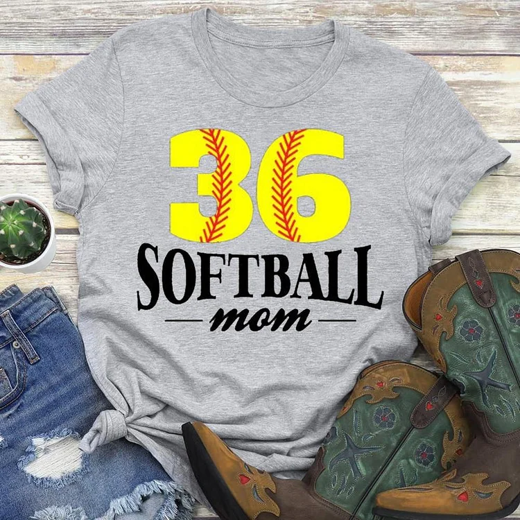 AL™ Custom Softball mom number 36 T-shirt Tee - 01216-Annaletters