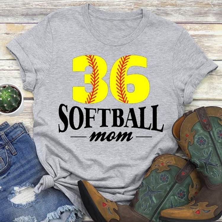 AL™ Custom Softball mom number 36 T-shirt Tee - 01216