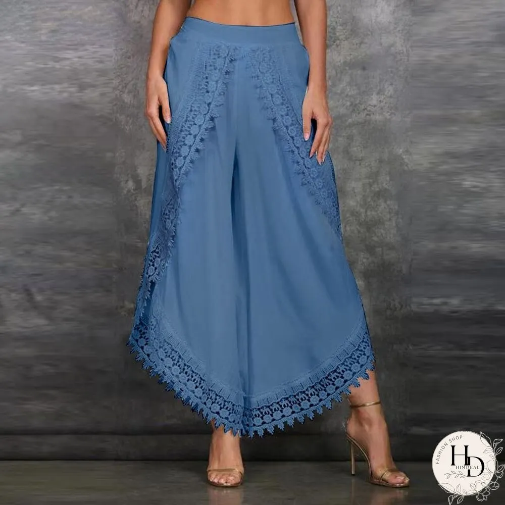 Summer Irregular High Waist Pantalon Fahion Lady Casual Pants Women's Long Pants Wide Leg Pants