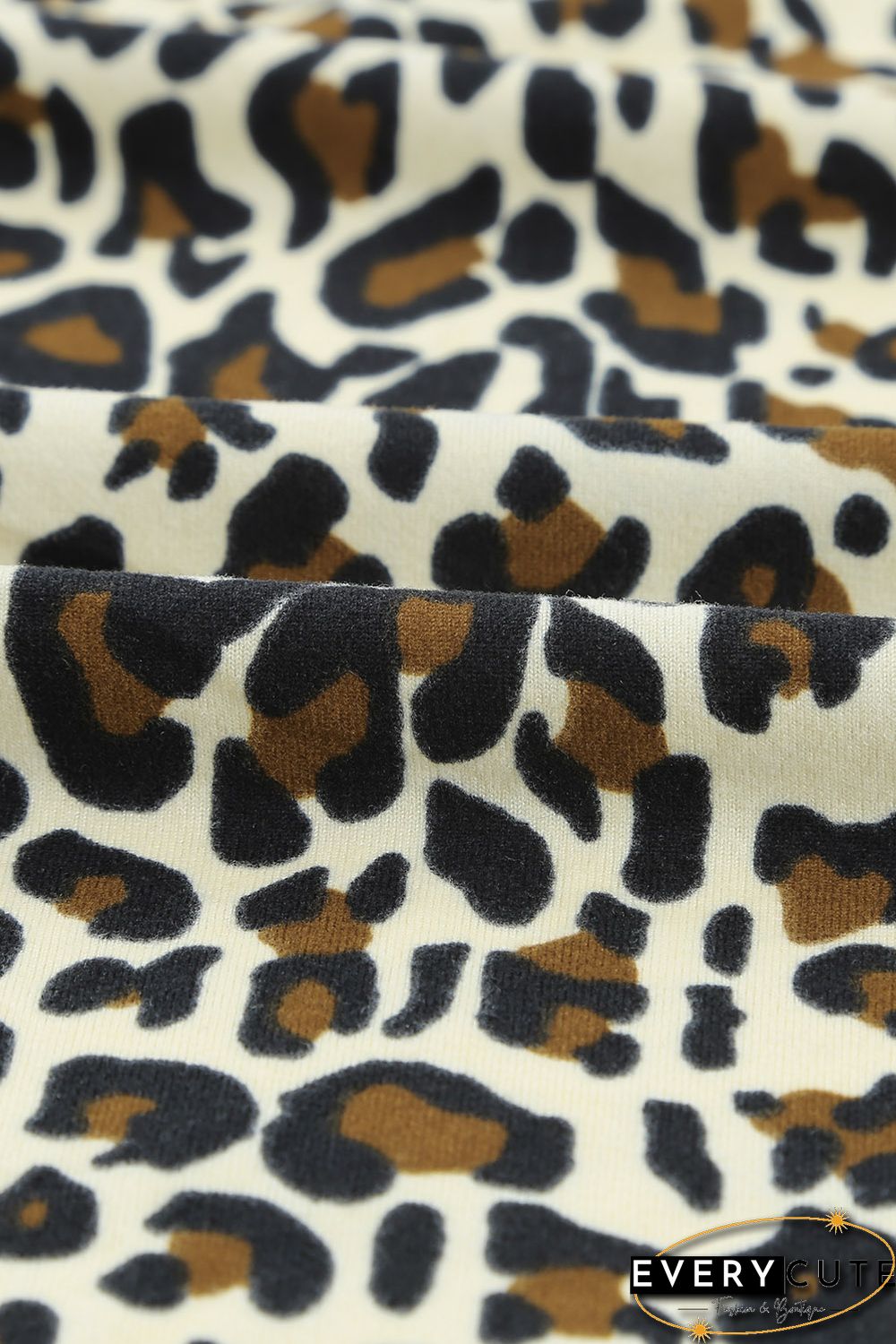 Leopard Print Ruffled Lace-up Plus Size Midi Dress