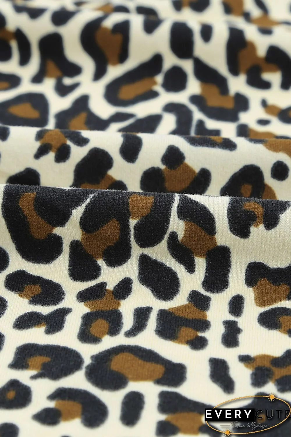 Leopard Print Ruffled Lace-up Plus Size Midi Dress