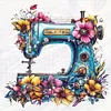 Flower Sewing Machine-Partial 11CT Stamped Cross Stitch Bead Embroidery 36*36cm tapestrymarket