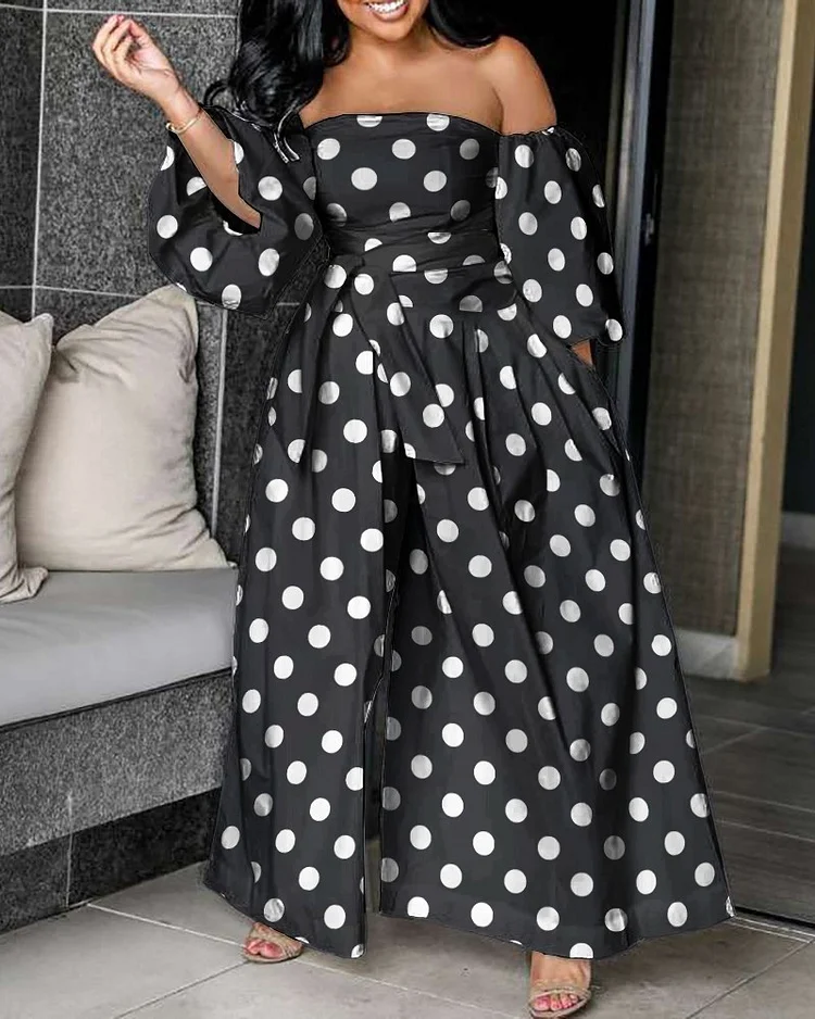 Loose plus-size stitching one-shoulder multi-color jumpsuit QueenFunky