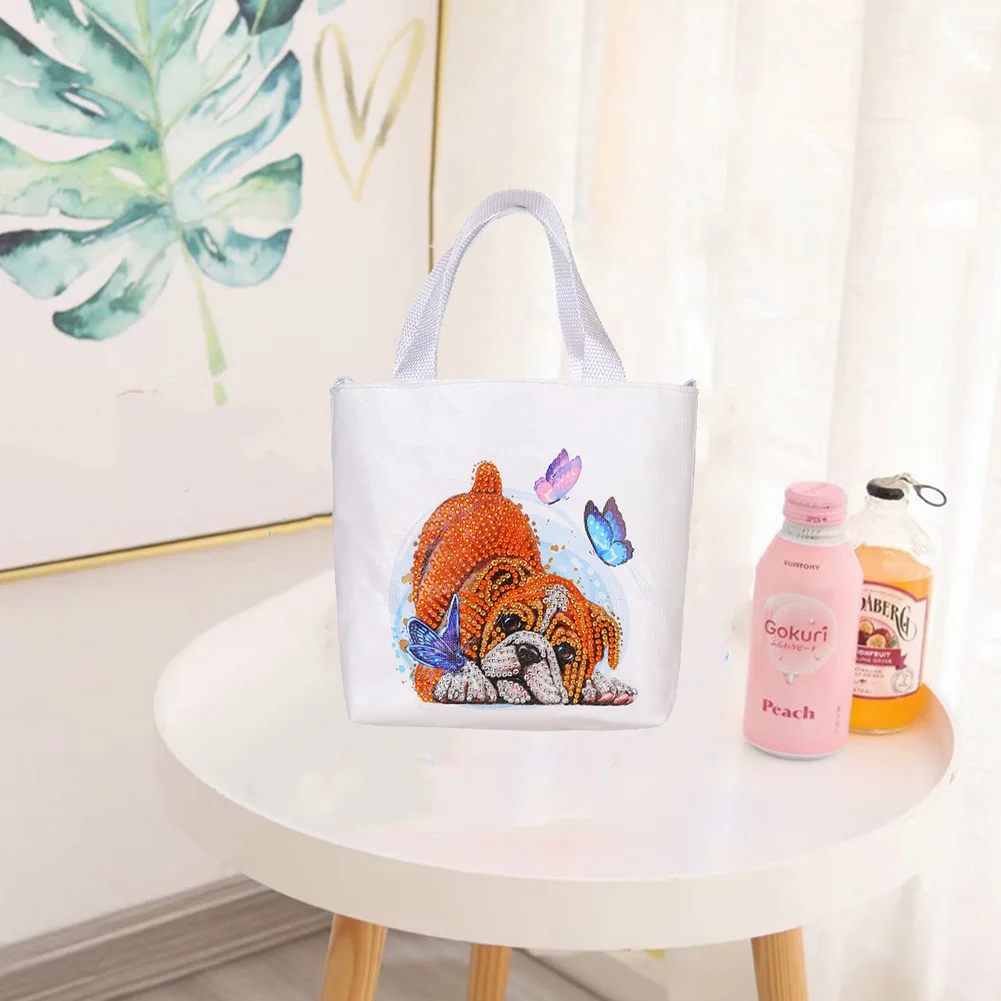 5D Diamond Painting Handbag DIY Canvas Puppy Storage Bag Tote Gift