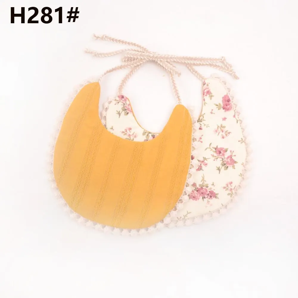 2020 Brand New Infant Baby Girl Boy Bib Kid Toddler Dinner Feeding Tassel Double-deck 100% Cotton Linen Burp Cloths Saliva towel