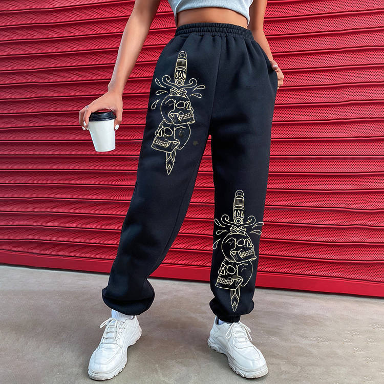 Fun Skull Pattern Casual Pants Women's Jogging Pants / [blueesa] /