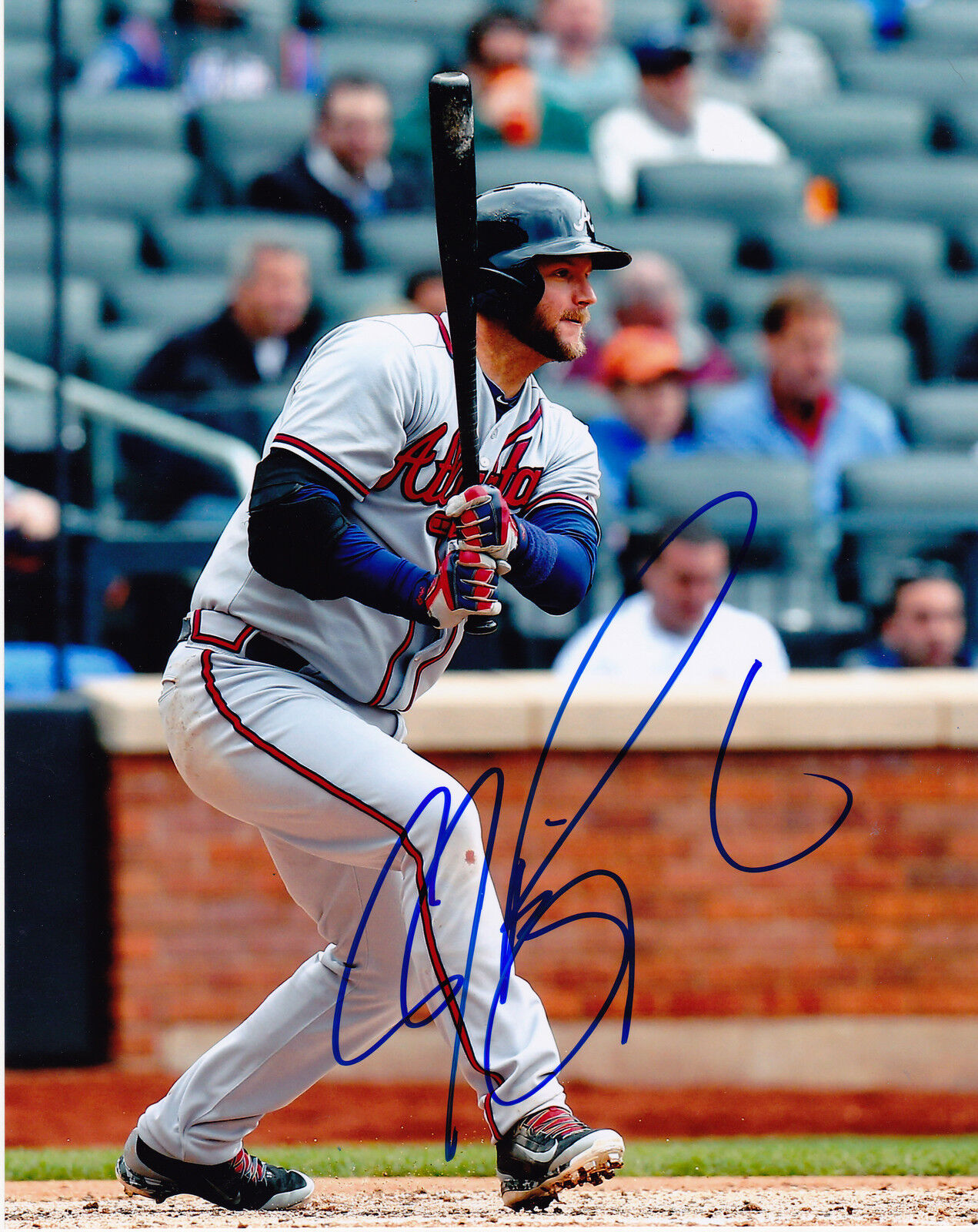 A.J. PIERZYNSKI ATLANTA BRAVES ACTION SIGNED 8x10