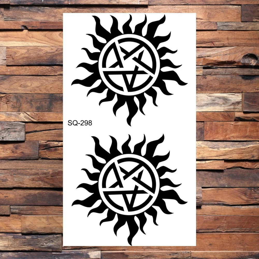 Small Forest Pine Tree Temporary Tattoos For Women Men Realistic Whale Mountain Sea Wave Fake Tattoo Sticker Arm Body Tatoos