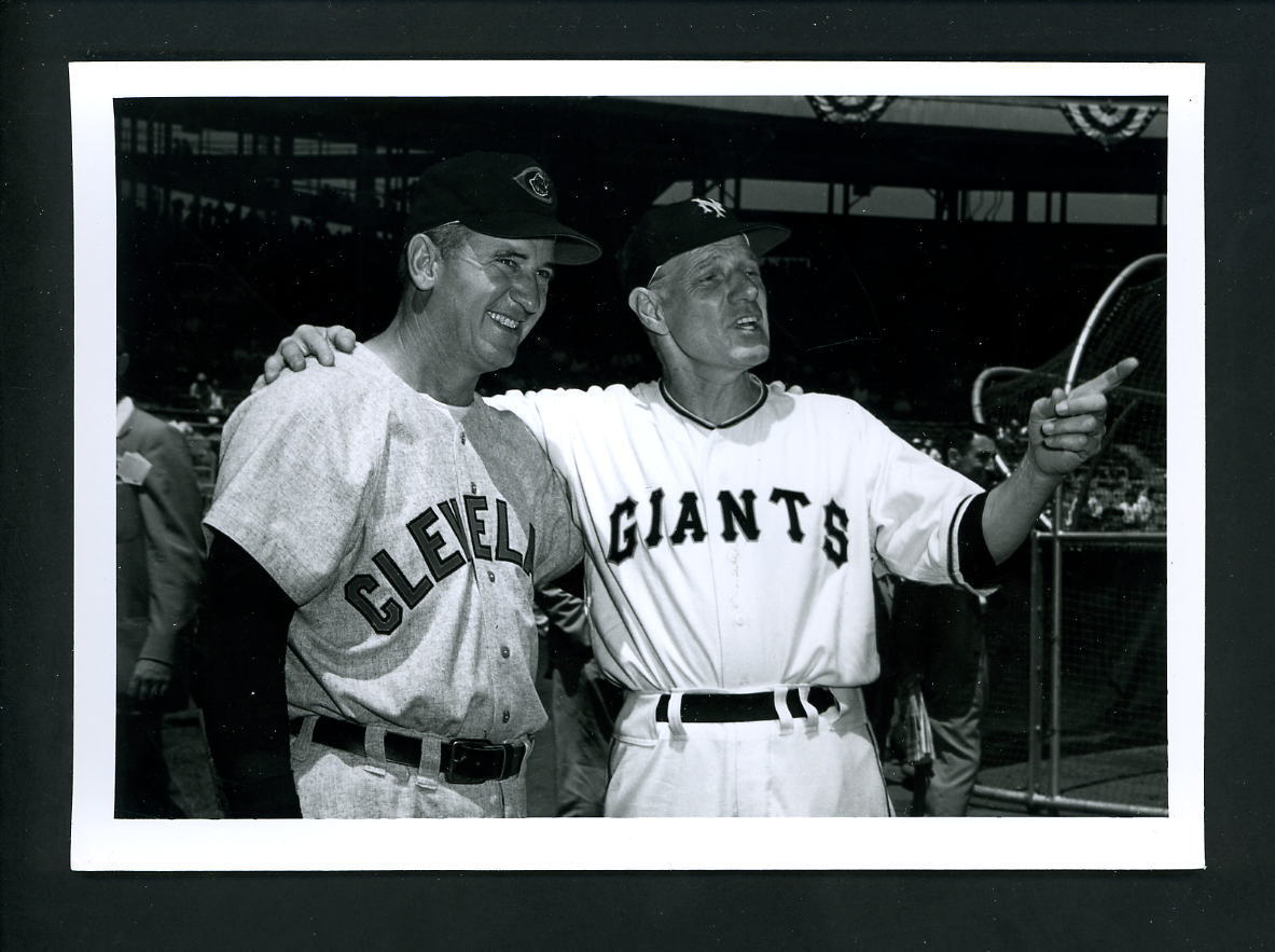 Leo Durocher Al Lopez 1954 Press Original Photo Poster painting by Don Wingfield Giants Indians