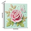 DIY Pearl Painting Pink Roses for Home Decor with Frame(25x25cm)