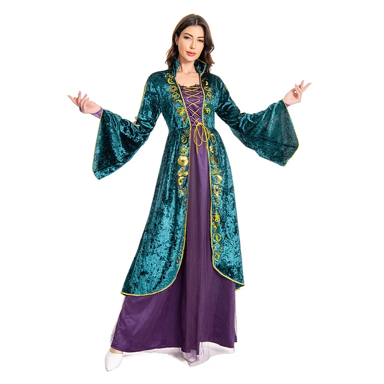Hocus Pocus Winifred Sanderson Cosplay Costume Outfit Dress Suit Uniform Halloween Carnival Suit