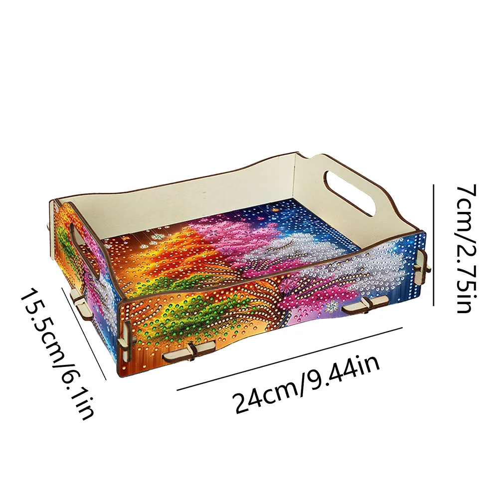 5D DIY Tree Of Life Diamond Painting Serving Tray with Handle for Coffee Table
