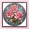 Flower Glass Painting - 11CT Stamped Cross Stitch 40*40cm/15.75*15.75in(glass painting cross stitch) tapestrymarket