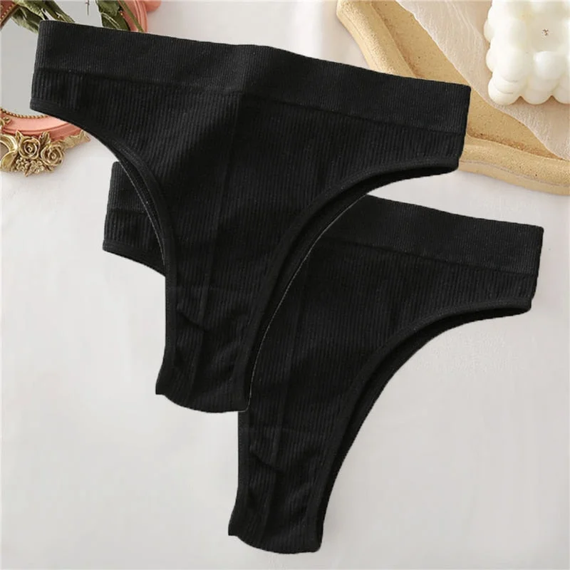 2PCS/Set Sexy Thong Panties Women's Underwear G-String Female Underpants Seamless Briefs Intimates Sexy Lingerie T-Back Pantys