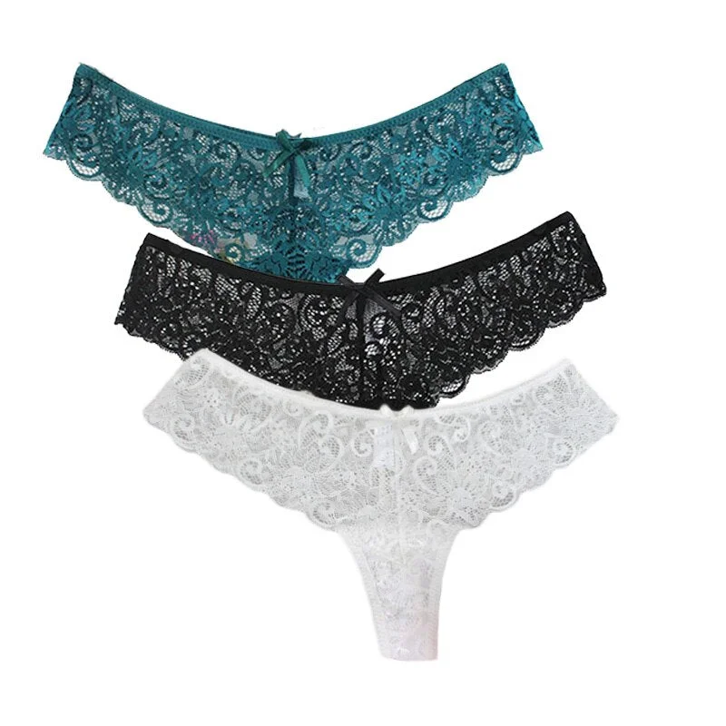 Women Panties 3Pcs/Set Sexy Lace Underwear Set Comfort Female Briefs Fashion Ladies Floral Panty Low Rise Underpants Lingerie