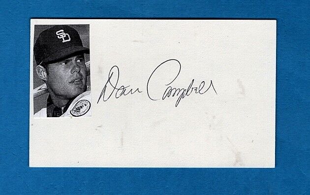 1969 DAVE CAMPBELL-SAN DIEGO PADRES AUTOGRAPHED 3X5 CARD W/Photo Poster painting