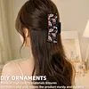 Black Flowers DIY Diamond Painting Claw Clips for Adults Beginners Diamond Art Western Hair Clips Anti-Slip Design for Women Long Short Hairstyle Jewelry Supplies