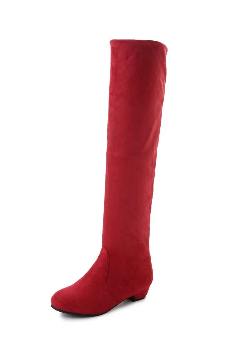 Yyvonne Long Boots Women's New Round Head High Cylinder Two Wearing Elastic Boots Flat Emvelvet Large Size Women's Boots