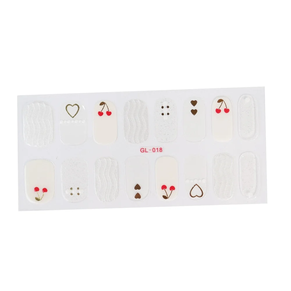 16 Tips/Sheet Glitter Series Powder Sequins Nail Decoration Nails Art Decoration Full Cover Nail Stickers Manicure Designed