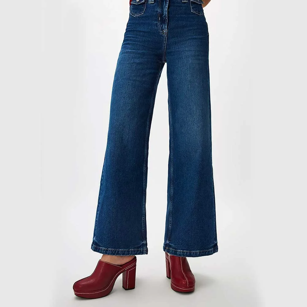 Fashion Maroon Closed Round Toe Platform Stitching High Heel Mules