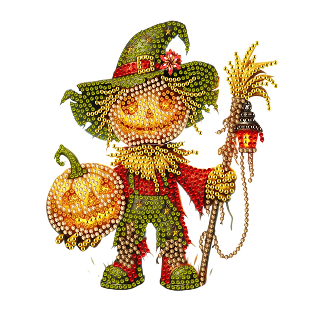 DIY Pumpkin Scarecrow Acrylic Special Shaped Desktop Shake Head Diamond Art Kit Decor