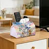 Letter Butterfly DIY PULeather Diamond Painting Tissue Box for Adults Beginners Gem Art Painting Napkin Holder for Living Room Bedroom Bathroom Table Decor