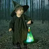 Halloween LED Luminous Witch Hat Kids Costume Hanging Glowing Cap Decor