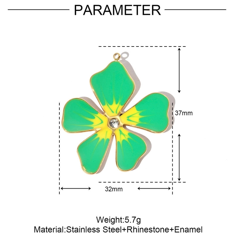 3 PCS/Package 32*37mm 304 Stainless Steel Flower Pendant Jewelry Accessories