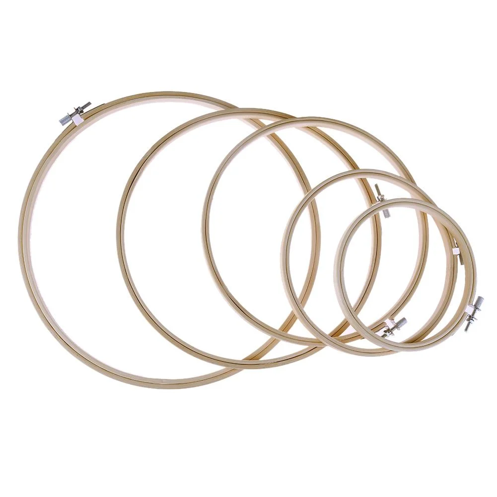 5pcs DIY Bamboo Cross Stitch Frame Needlework Hoop Hand Embroidery Ring