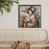 Fan Peony Geisha Full Diamond Art Painting Kit 40 x 40CM for Adults