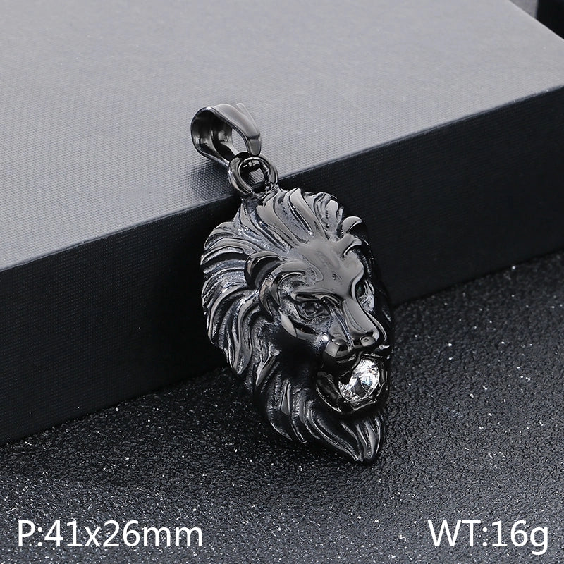 1 Piece 304 Stainless Steel 18K Gold Plated Lion’s Head Pendant