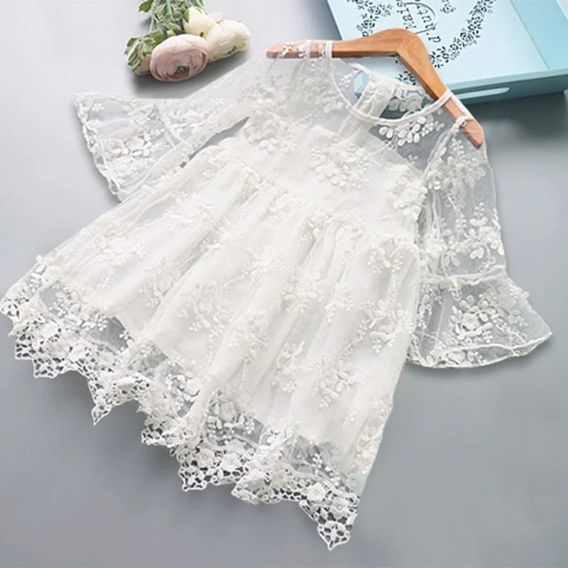 Summer Dresses for Girls Lace Tulle Ball Design Baby Girl Dress Party Dress For 3-8 Years Infant Dresses for toddler girl