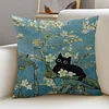 Van Gogh Apricot Tree Stamped Cross Stitch Pillow Cover Kit 11CT 3-Strand 45x45cm Zippered Cushion Embroidery Kit