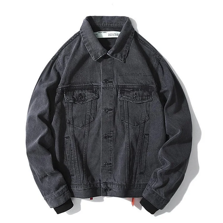Off White Casual Jacket Arrow Denim Casual Coat Owt