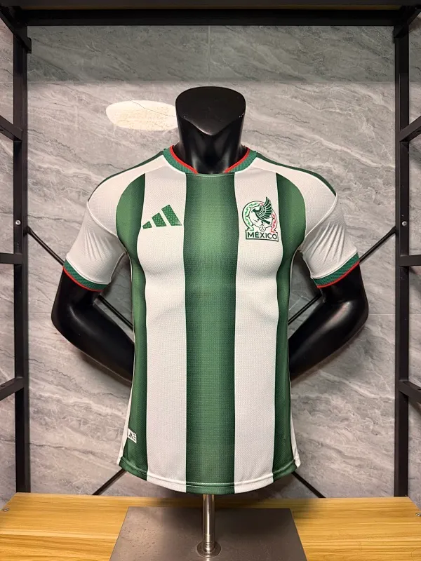 2026&ndash;27 Mexico Special Edition Green & White Striped Player Version Football Jersey &mdash; 1:1 Thai-Spec Quality