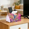 (24cm)Diamond Art Tissue Box DIY PU Napkin Cover for Home Decoration(Bird)